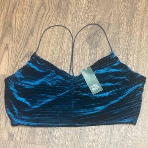 Wild Fable Teal Blue Velour Top     Size XL